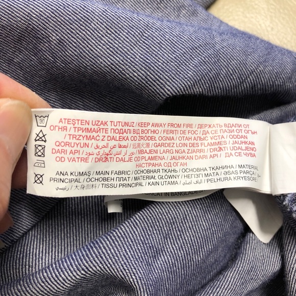 LC Waikiki Denim Floral Embroidered Shirt, Pull-up Sleeves, Size 48(178/114A) - Picture 10 of 12